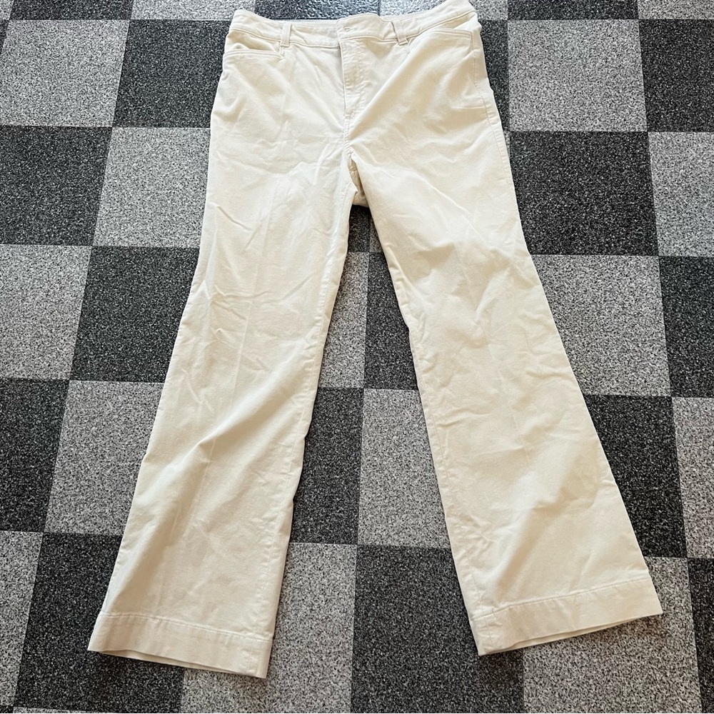 NWT Talbots Cream Straight Leg Pants, Size 12 - Picture 2 of 8